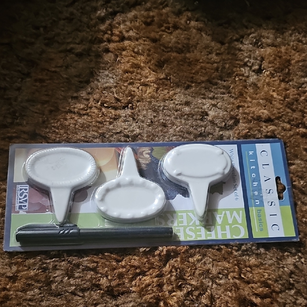 RSVP White Cheese Markers Set with Pen
